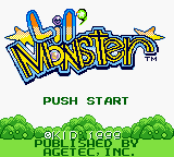 Lil Monster title screen for GameBoy Color